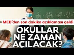 Okullar ne zaman, hangi tarihte açılacak? 6z Kzqt08robpm