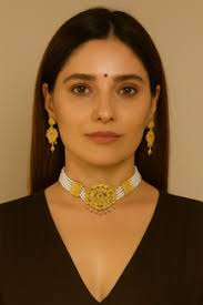 SMARNN Gold Plated Sita Rani Neckalce with Dori Earrings for Women Pearl,  Zircon Gold-plated Plated Metal, Stone, Mother of Pearl, Dori Necklace Set  Price in India