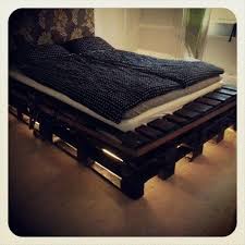 This Bed Is Really Pretty Pallet Bed Frame Pallet Bed With Lights Pallet Bed Frame Diy