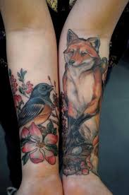 Again Gorgeous Without The Same Flash Rainbow Of Colours Truly Amazingly Well Done Fox Bird Tattoos Arm Picture Tattoos Ink Tattoo
