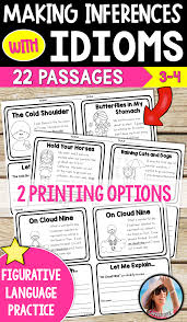 Idioms Worksheets Inference Making Inferences Figurative Language