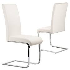 Popamazing Faux Leather Dining Chair Set With Chrome Legs High Back Kitchen Dinin Leather Dining Room Chairs Faux Leather Dining Chairs Leather Dining Chairs