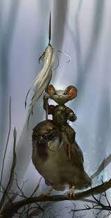 The Artwork Of Knight Mouse On The Bird Fantasy Art Fantasy Creatures Art