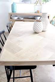White Oak Double Herringbone Dining Tabledining Table W Etsy Light Wood Dining Table Unique Dining Tables Handcrafted Dining Table
