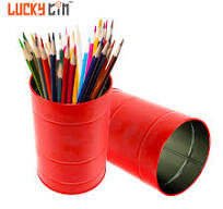 New Design Custom Tinplate Desk Organizer Cylindrical Metal ...