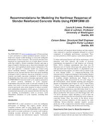 Последние твиты от cts | rapid set (@ctsrapidset). Pdf Recommendations For Modeling The Nonlinear Response Of Slender Reinforced Concrete Walls Using Perform 3d