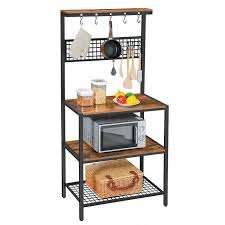 Cuisines deco cuisines de ferme modernes idée déco cuisine cuisinette idée cuisine décoration maison style cottage étagère cuisine salon de ferme. Vasagle Desserte De Cuisine Style Industriel Etagere De Cuisine 10 Crochets Four A Micro Ondes 84x40x170cm Marron Kks17bx Achat Vente Desserte Billot Vasagle Etagere De