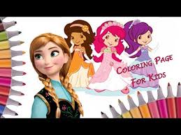 Plum pudding gardening coloring strawberry shortcake sheet for kid. Coloring Princess Strawberry Shortcake Orange Blossom Plum Pudding Princess Anna Bratz Youtube