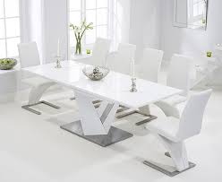 Buy The Harmony 160cm White High Gloss Extending Dining Table With Hampstead Z Chairs At O White Gloss Dining Table Furniture Dining Table Dining Table Setting