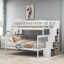 Euroco Twin Over Full Bunk Bed With Stairs And Storage For Kids Multiple Colors Walmart Com Walmart Com