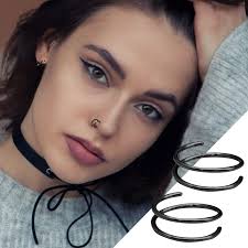 Double Nose Hoop Ring Piercing