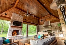 outdoor kitchen and living space