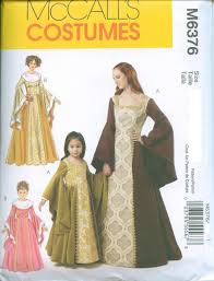 Mccalls 6376 Medieval Renaissance Gown Dress Sewing Pattern Costume Sizes S M L Xl 5 00 Seller Had Medieval Costume Costume Sewing Patterns Childrens Girls