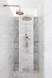 Easy to clean with mild soap and water. Gray Marble Horizontal Shower Subway Tiles Design Ideas