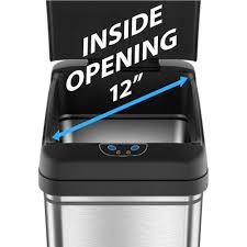 2 gallon / 50 liter softstep stainless steel step trash cansoftstep is the smoothest, most sophisticated step trash can you will ever own. Itouchless 13 Gallon Automatic Touchless Sensor Kitchen Can With Ac Adapter And Odor Filter Deodorizer 1 Waterproof Reusable Trash Vinyl Sticker Stainless Steel Janitorial Sanitation Supplies Industrial Scientific Svanimal Com
