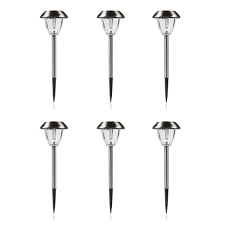Blooma Aurora Cool White Colour Changing Led Solar Stake Light Pack Of 6 Departments Diy At B Q Color Changing Led Solar Led Lights Glass Diffuser