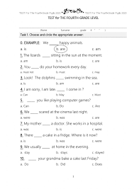 Revision Test Grade 4 Worksheet