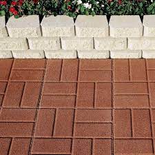Pavestone 16 In X 16 In X 1 75 In River Red Concrete Brickface Square Step Stone 72661 The Home Depot Step Stones Patio Stones Concrete Steps