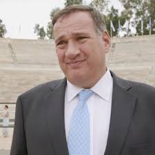 Spyros Capralos at the Olympic Flame Handover Ceremony PyeongChang 2018