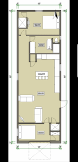 Featuring a long country porch for sitting and enjoying the outdoors and still having enough room inside to meet your weekend needs. 16 X 50 House Cabin Shed House Plans Cabin House Plans Shed To Tiny House
