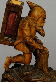 Black Forest Wooden Carved Dwarf Matchbox Holder Black Forest Black Forest Wood Carving