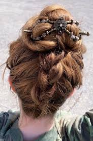 Braided Updo With Filigree Flexi Dutch Braid Braided Top Knots Braided Hairstyles Easy
