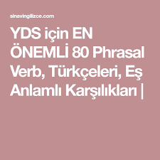 Yds Icin En Onemli 80 Phrasal Verb Turkceleri Es Anlamli Karsiliklari Dilbilgisi Ingilizce Egitim