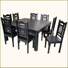 Solid Wood Rustic Square Dining Table Chairs Set Transitional Style In 2020 Square Dining Tables Dining Table Square Dining Room Table