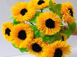 Diy Woolen Craft Idea Sunflower Making Easy Simple Youtube Woolen Craft How To Make Sunflower Sunflower