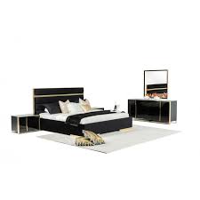 Modern Black And Gold Bedroom Set Nova Domus Montblanc Modern Black Gold Bedroom Set Black Gold Bedroom Gold Bedroom Modern Bedroom
