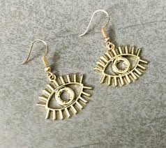 Picasso Eye Art Earrings Mystic Eye Earrings Artsy Hoops Etsy In 2021 Art Earrings Eye Earrings Diamond Shape Earrings