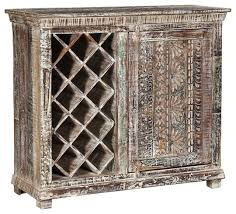 Hand Painted Distressed Solid Wood Rustic Bar Cabinet With 12 Bottle Holders Farmhouse Wine And Bar Cabinets By Sierra Living Concepts