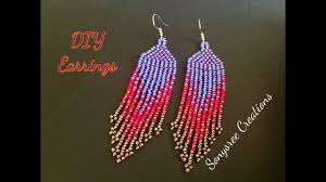 Native American Style Earrings Very Clear Tutorial For Beginners Diy Seed Bead Earrings Beaded Earrings Patterns Red Bead Earrings