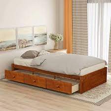 Daybed frame with 3 drawers twin. Platform Storage Bed With 3 Drawers Twin Size Wood Slat Support No Box Spring Needed Oak Wood Platform Bed Solid Wood Platform Bed Twin Bed Frame