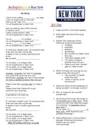 Song An Englishman In New York Sting Songs Learn English English Lessons