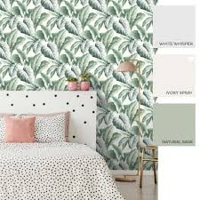 Find images of floral wallpaper. Tropicana Floral Leaf Wallpaper In Ivory Green I Love Wallpaper