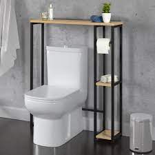 Meuble colonne rangement salle de bain dim. Meuble Dessus Wc Avec Etageres Detroit Design Industriel