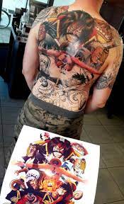 One piece tattoo 3 by portagasgirl on deviantart. One Back Piece Tattoo Update Finished Garp Started With Ace Brandinktattoo Germany Onepiece