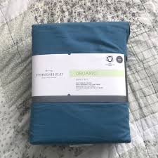 I wanted a nice set of this could be a scam, who knows, but i am a rule follower so i needed some that didn't prohibit said bleaching. Threshold Bedding Nwt Organic Cotton Sheet Set King Calhoun Blue Poshmark
