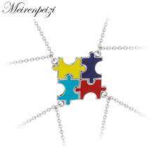 5/8 or 16mm, gram weight: 4 Pieces Autism Puzzle Necklace Set Best Friend Sister Necklaces Matching Colorful Enamel Friendship Jewelry Party Gift Set Best Sister Sister Necklacepuzzle Necklace Aliexpress