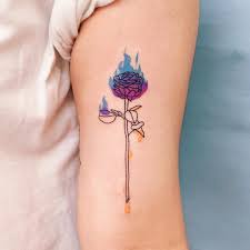 The rose originated in persia where it was seen as a masculine symbol. Tattoo Uploaded By Rebecca Tattoo By Takemymuse Takemymuse Illustrativetattoos Illustative Rose Fire Flower Floral Burning Color Linework 1228348 Tattoodo