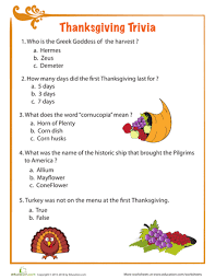 Challenge them to a trivia party! Thanksgiving Facts Worksheet Education Com