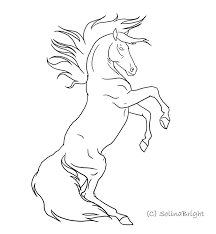 Horse Rearing Lineart By Solinabright On Deviantart Horse Drawings Horse Coloring Pages Horse Sketch