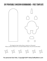 Unicorn face png and svg dxf cut file printable. Diy Printable Baby Unicorn Bookmarks With Free Template