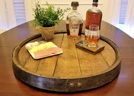 Whiskey Bourbon Barrel Lazy Susan Etsy In 2020 Farmhouse Table Centerpieces Lazy Susan Farmhouse Table