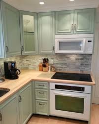 Blue Green Cabinets With Wood Counter Tops Wood Countertops Kitchen Wood Countertops Kitchen Design