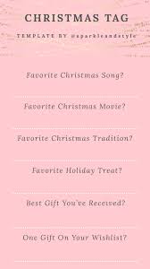 Christmas Tag Instagram Story Template Sparkle Style Instagram Story Template Instagram Story Instagram Story Questions