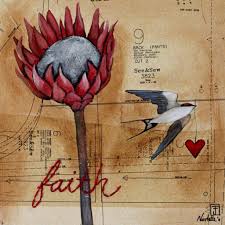 Multi Media Protea Protea Art Floral Drawing Mixed Media Art Journaling
