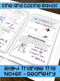 Right Triangle Trigonometry Geometry Unit Notes Trigonometry Right Triangle Geometry Interactive Notebook