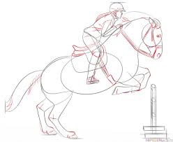 How To Draw A Jumping Horse Step By Step Drawing Tutorials Horse Drawings Drawing Tutorial Animal Drawings